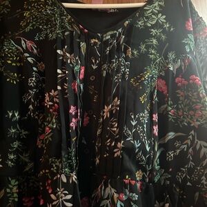 Woman Within Black Floral Maxi Dress